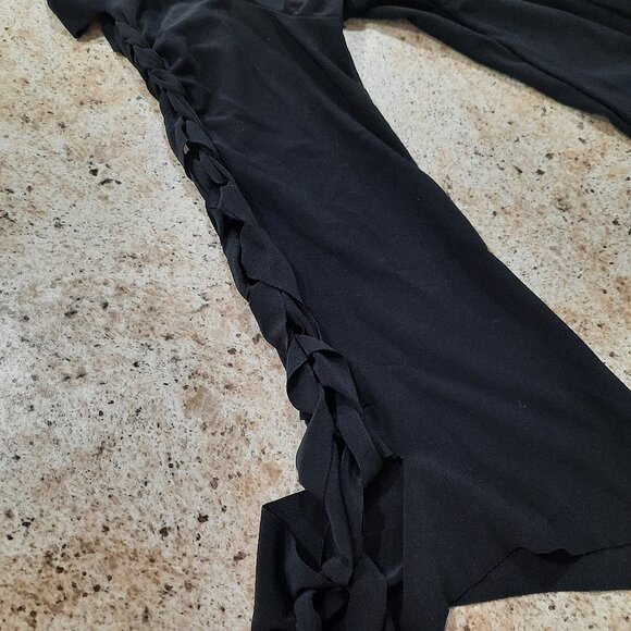 Vtg Y2K black stretch cowl neck top w/ braided arm - Kiwi brand - Picture 5 of 11